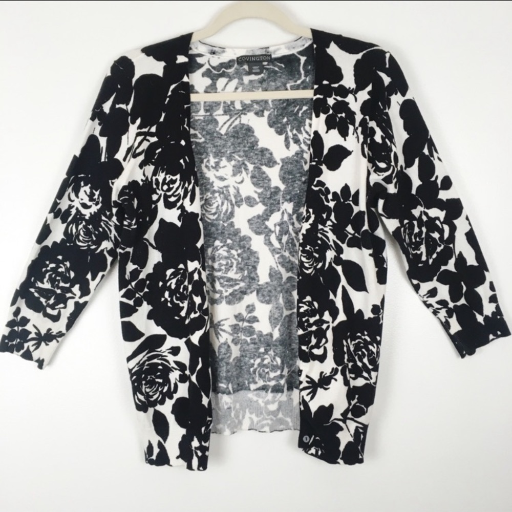 Black & White Floral Cardigan